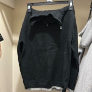 black knitted sweater